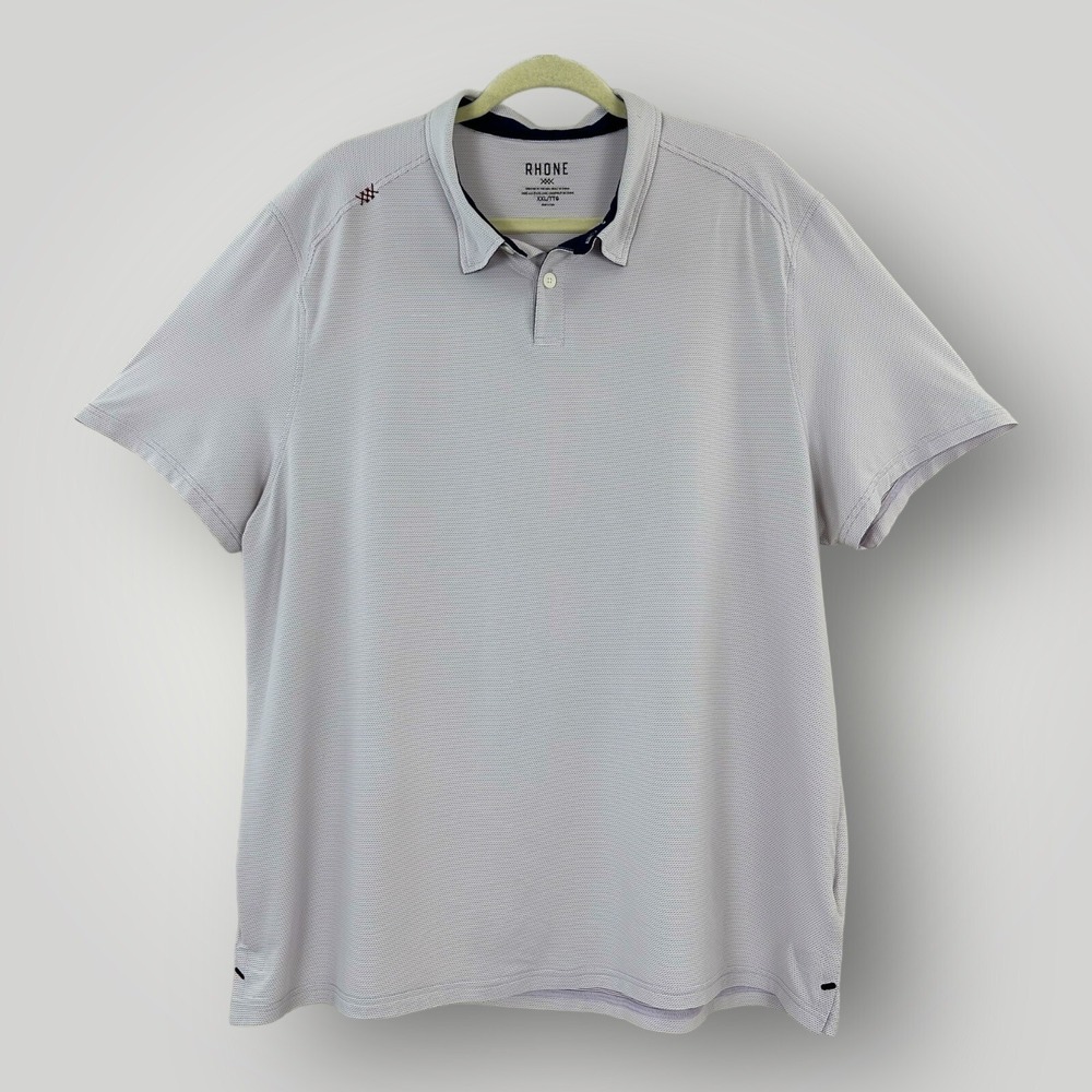 Rhone Polo Shirt Mens 2XL Purple Lavender Short Sleeve Training Golf Stretch XXL